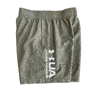 Under Armour Woven Embossed Short Mens Large UA Logo Lightweight Loose Cut Green